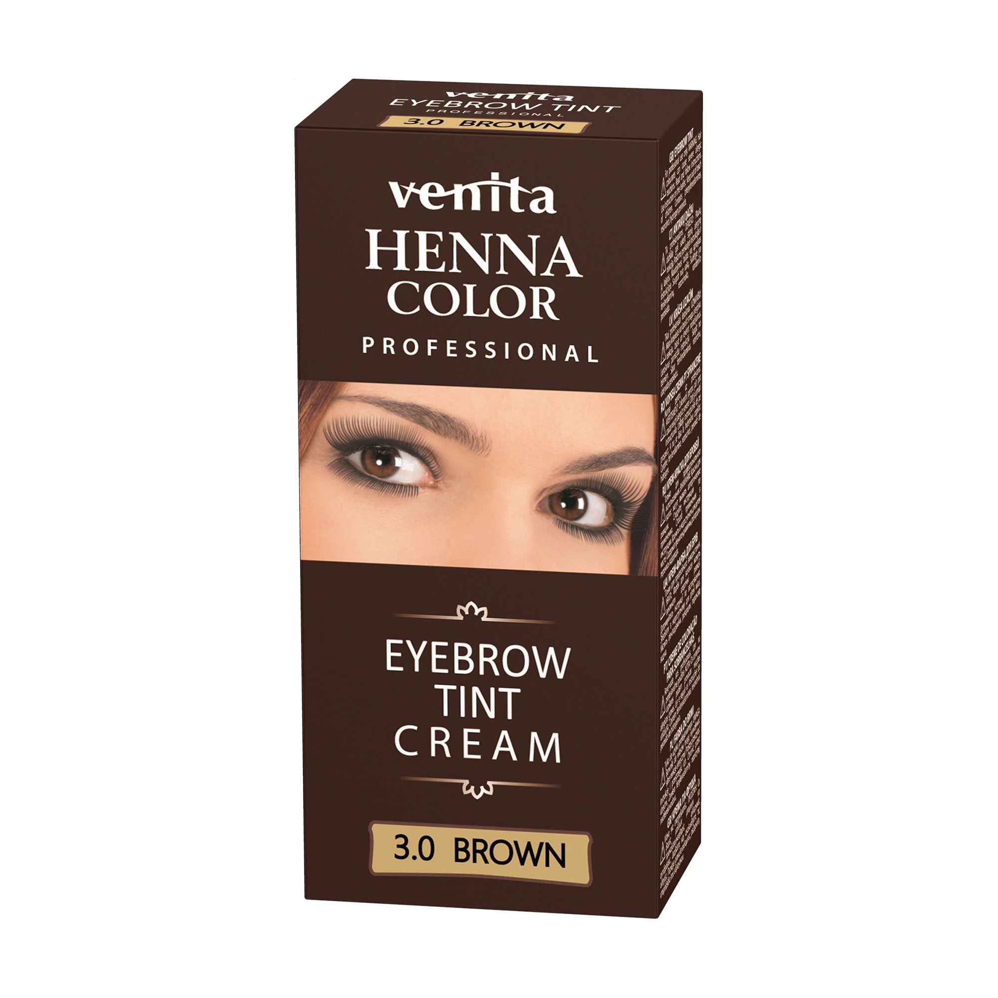 Крем-фарба для брів Venita Professional Henna Color Eyebrow Tint Cream 3.0 Brown, 2*15 г